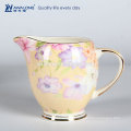 Hot Sale Bonito Amarelo Floral Antique Osso China Tea Set, Chá E Café Definido Da China